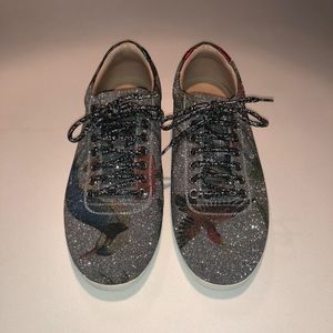 Gucci Bambi Tian Glitter Low-Top Sneaker Silver